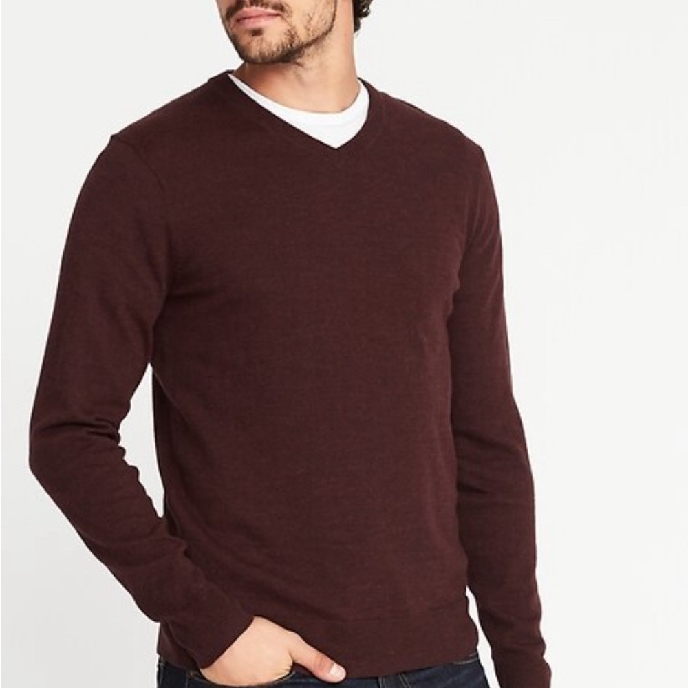 GAP Burgundy V-Neck Sweater Size Large